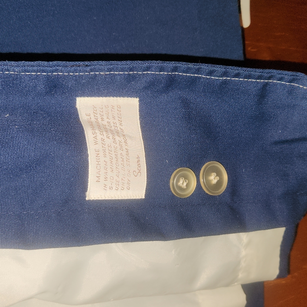 Antique Vintage Women's mid length jacket navy blue - Picture 3 of 5